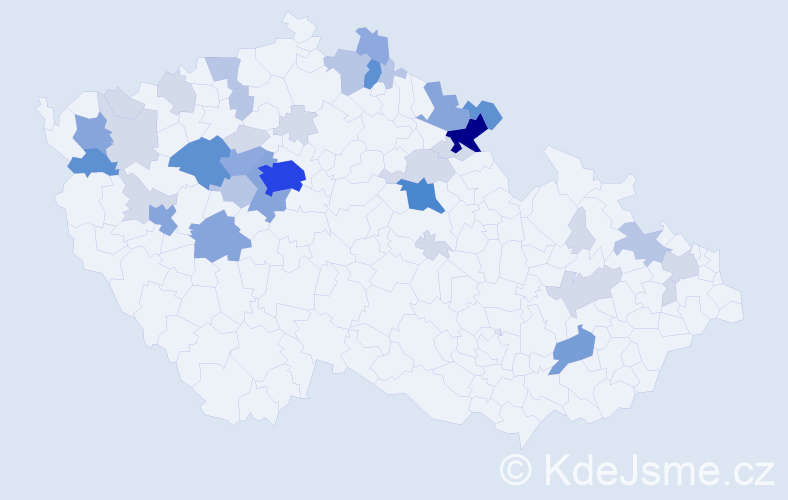 Příjmení: 'Bornová', počet výskytů 121 v celé ČR