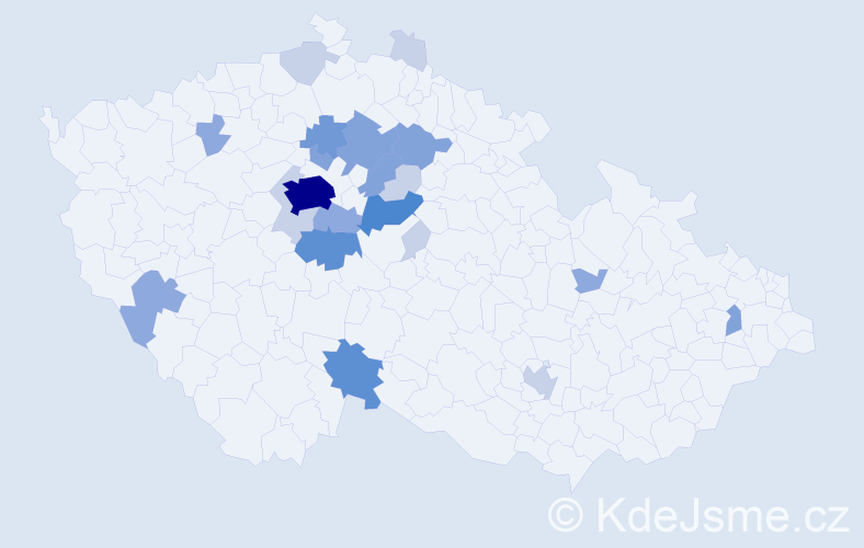 Příjmení: 'Bečanová', počet výskytů 61 v celé ČR