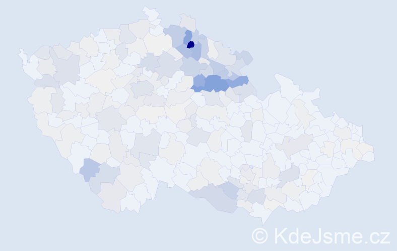 Příjmení: 'Hušek', počet výskytů 905 v celé ČR