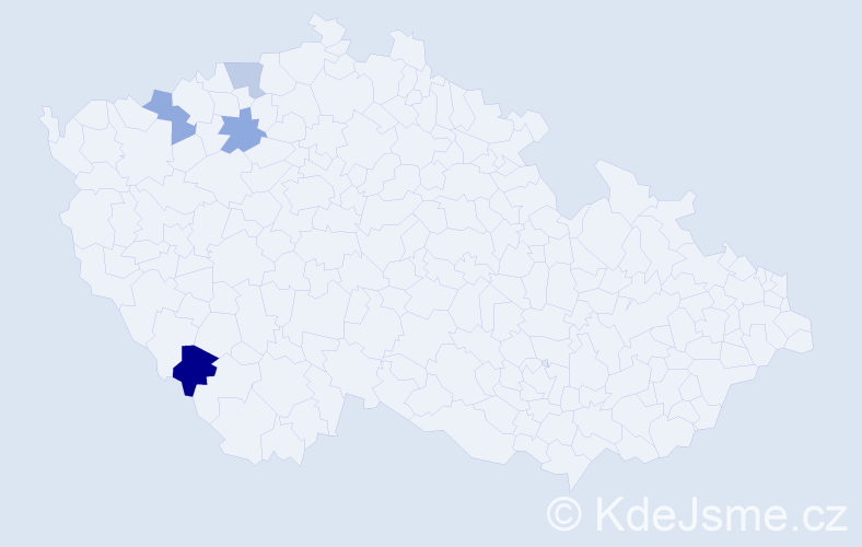 Příjmení: 'Sobčiak', počet výskytů 5 v celé ČR
