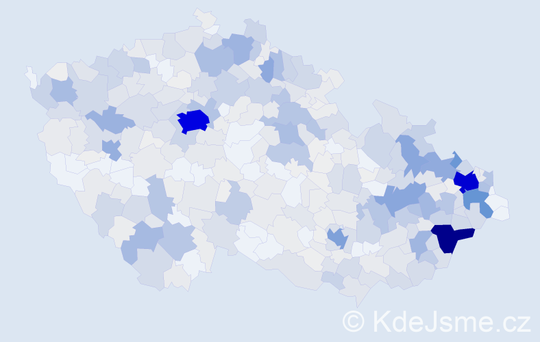Příjmení: 'Václavík', počet výskytů 2308 v celé ČR