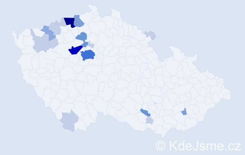 Příjmení: 'Pauza', počet výskytů 55 v celé ČR