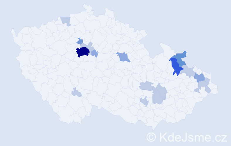 Příjmení: 'Sakalová', počet výskytů 40 v celé ČR