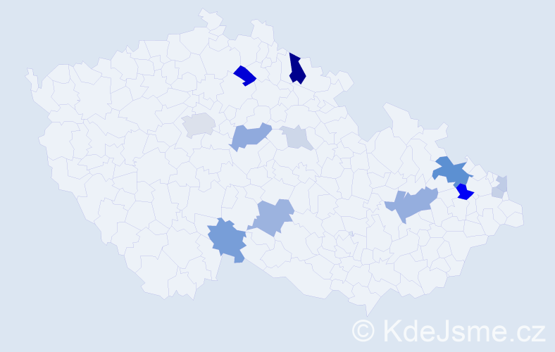 Příjmení: 'Magura', počet výskytů 30 v celé ČR