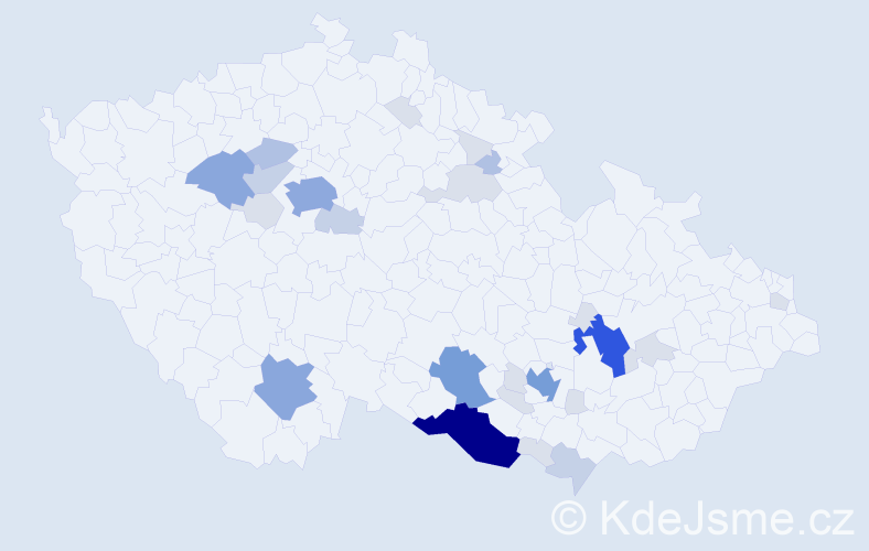 Příjmení: 'Texl', počet výskytů 88 v celé ČR