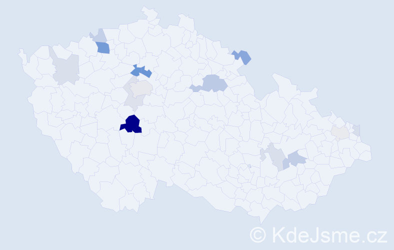Příjmení: 'Student', počet výskytů 34 v celé ČR