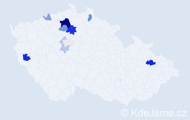 Příjmení: 'Gebler', počet výskytů 17 v celé ČR