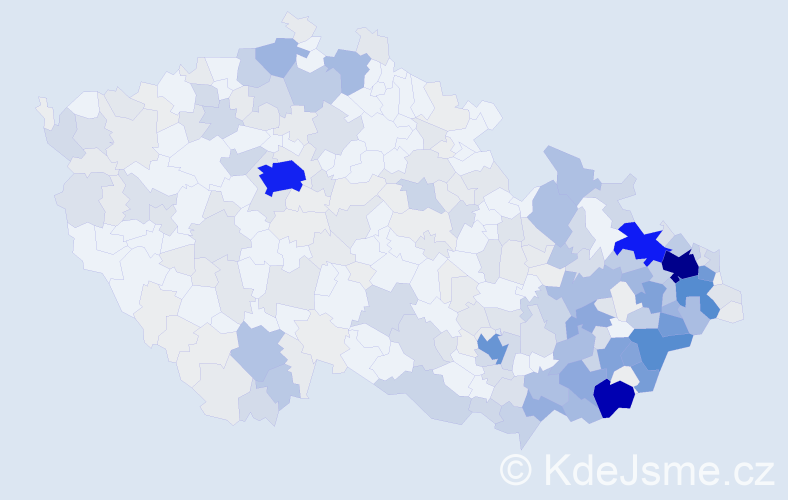 Příjmení: 'Chovanec', počet výskytů 1500 v celé ČR