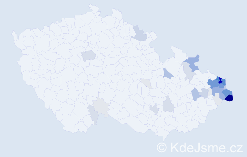 Příjmení: 'Ligocká', počet výskytů 201 v celé ČR