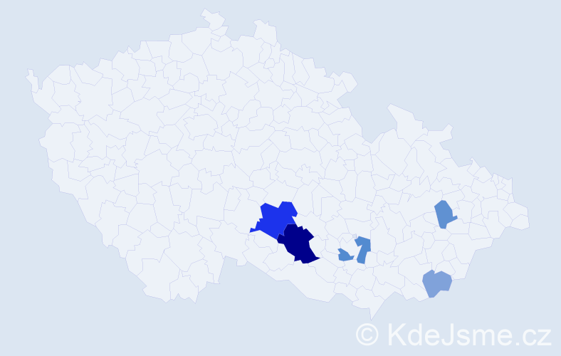 Příjmení: 'Brestovská', počet výskytů 13 v celé ČR