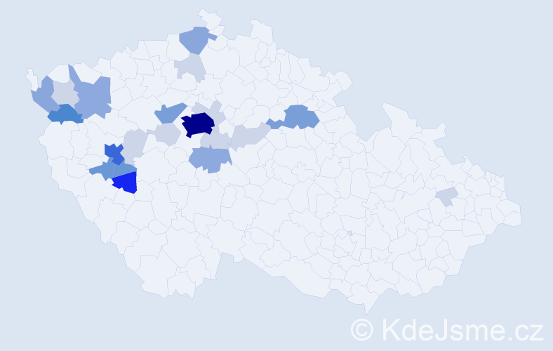 Příjmení: 'Čubrová', počet výskytů 75 v celé ČR