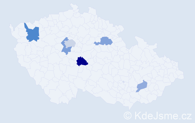 Příjmení: 'Kriglová', počet výskytů 14 v celé ČR