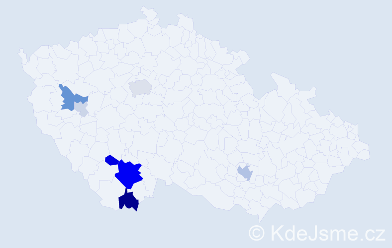 Příjmení: 'Aibl', počet výskytů 21 v celé ČR