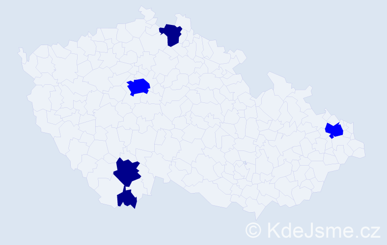 Příjmení: 'Compeĺová', počet výskytů 8 v celé ČR