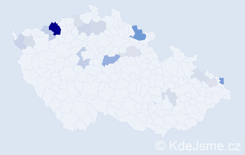 Příjmení: 'Solčáni', počet výskytů 43 v celé ČR