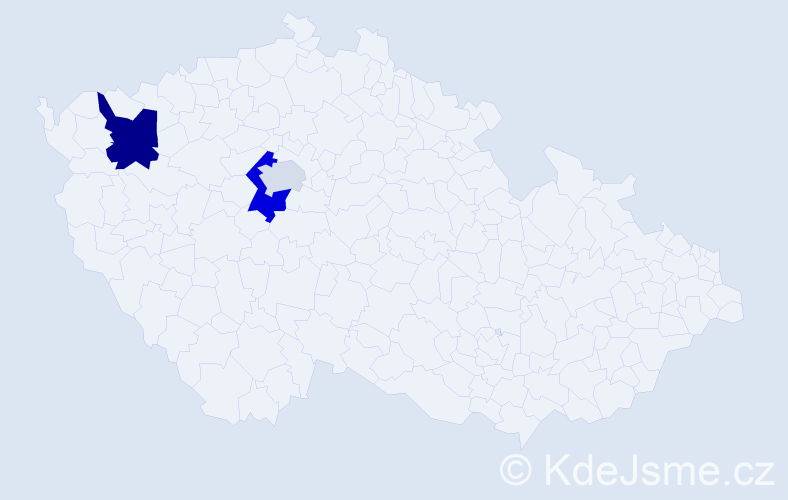 Příjmení: 'Juskanin', počet výskytů 5 v celé ČR