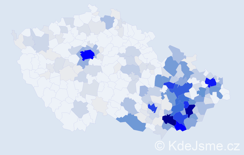Příjmení: 'Sedlář', počet výskytů 1270 v celé ČR