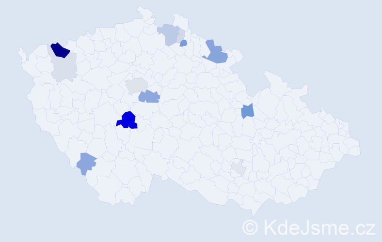 Příjmení: 'Tancibudková', počet výskytů 38 v celé ČR