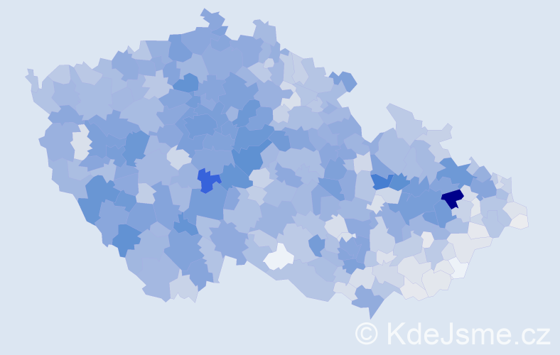 Příjmení: 'Králová', počet výskytů 10381 v celé ČR