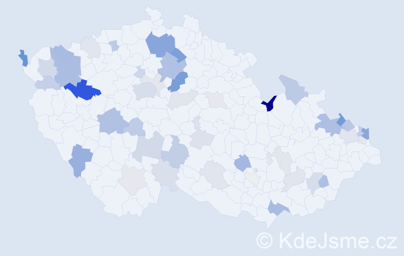 Příjmení: 'Babic', počet výskytů 115 v celé ČR