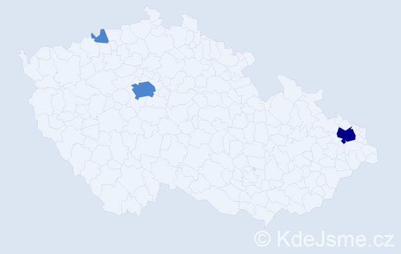 Příjmení: 'Blanar', počet výskytů 5 v celé ČR