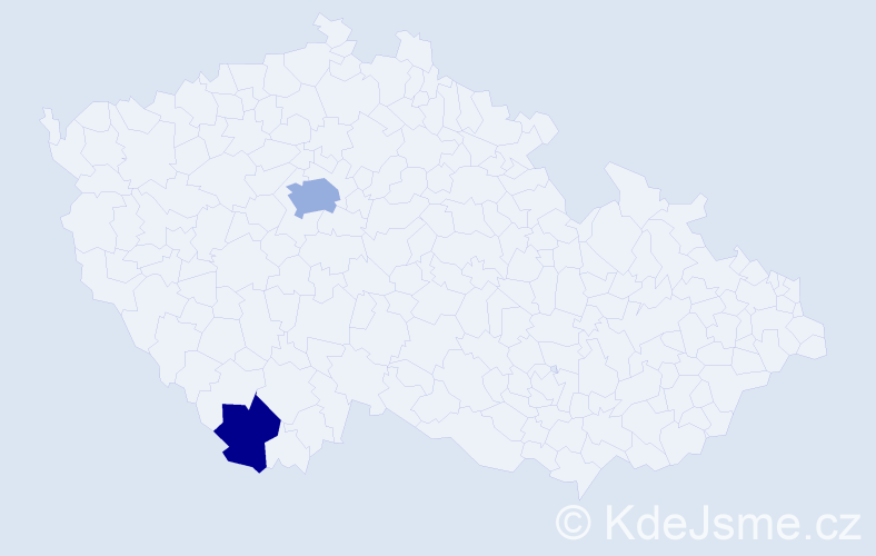 Příjmení: 'Kováče', počet výskytů 8 v celé ČR