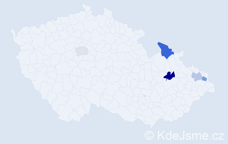 Příjmení: 'Chlopecká', počet výskytů 5 v celé ČR