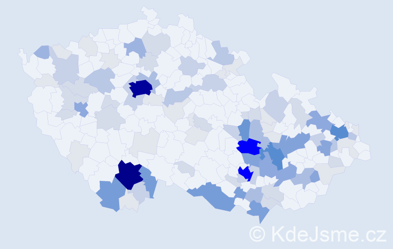 Příjmení: 'Korčák', počet výskytů 428 v celé ČR