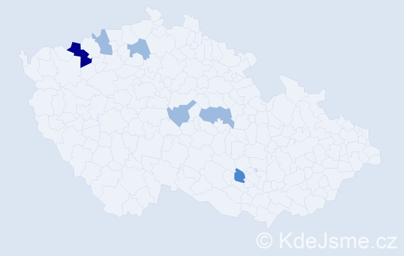 Příjmení: 'Filingr', počet výskytů 11 v celé ČR