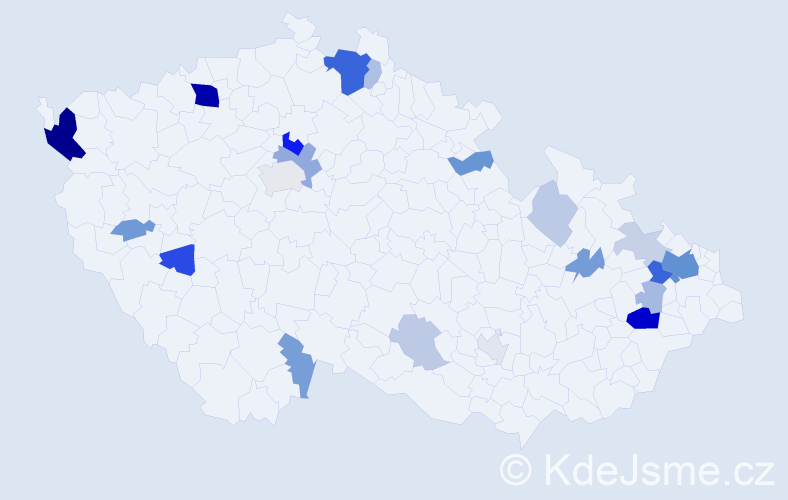 Příjmení: 'Kusková', počet výskytů 60 v celé ČR