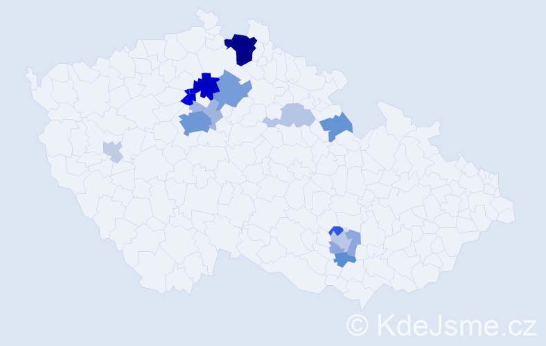 Příjmení: 'Kuruts', počet výskytů 42 v celé ČR