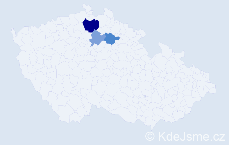 Příjmení: 'Bárto', počet výskytů 5 v celé ČR