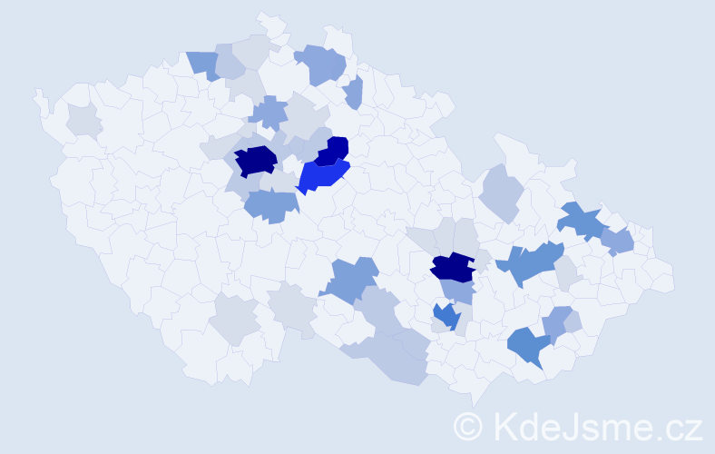 Příjmení: 'Paroulek', počet výskytů 174 v celé ČR