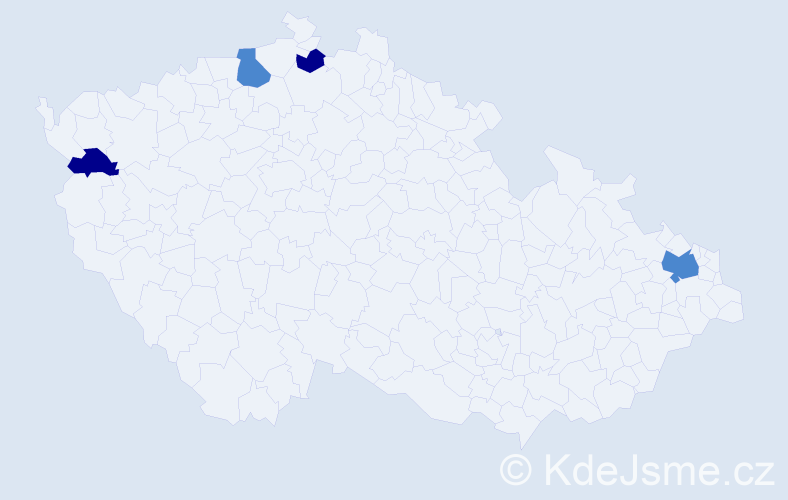 Příjmení: 'Cmorejová', počet výskytů 8 v celé ČR