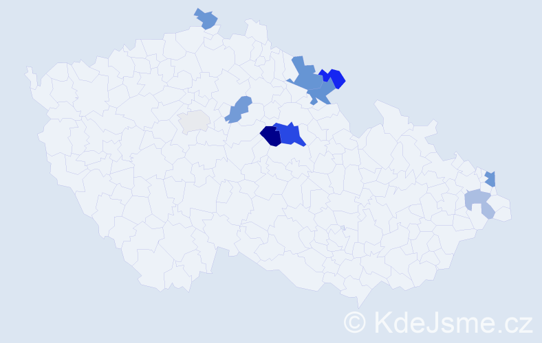 Příjmení: 'Fandel', počet výskytů 18 v celé ČR
