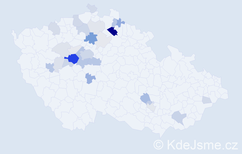 Příjmení: 'Barchánek', počet výskytů 105 v celé ČR