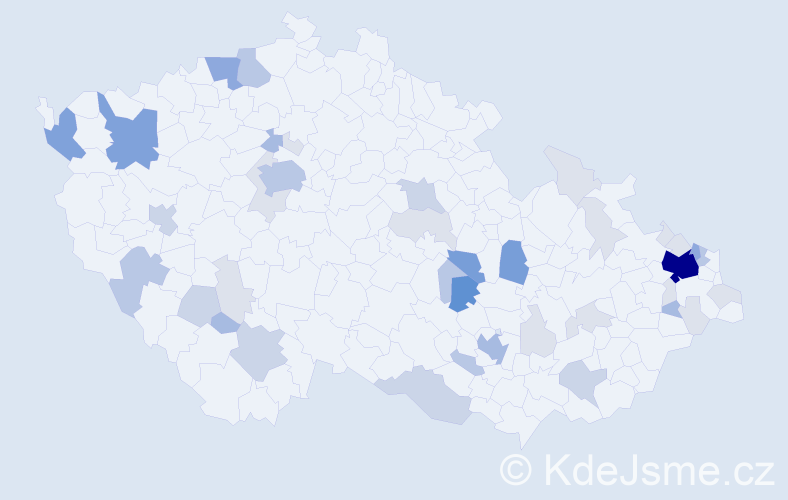 Příjmení: 'Kaša', počet výskytů 137 v celé ČR