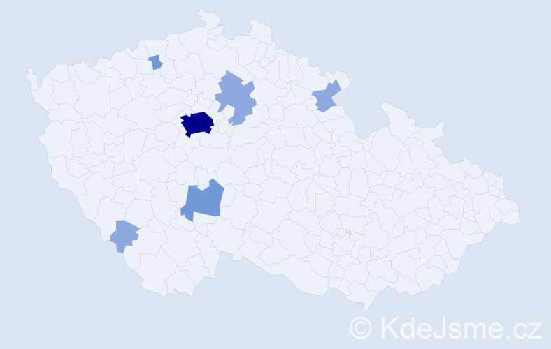 Příjmení: 'Merbs', počet výskytů 15 v celé ČR