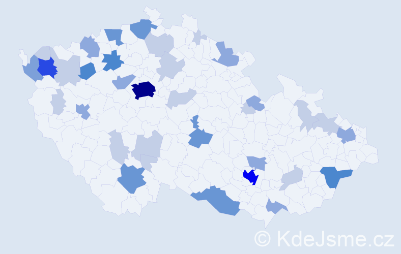 Příjmení: 'Gábriš', počet výskytů 95 v celé ČR