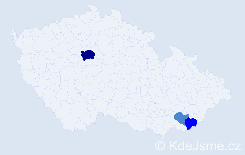 Příjmení: 'Sagula', počet výskytů 6 v celé ČR