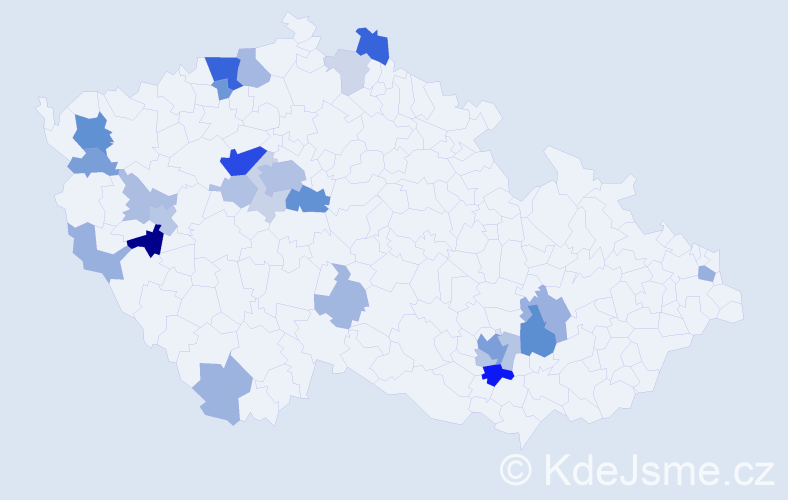 Příjmení: 'Kalla', počet výskytů 72 v celé ČR