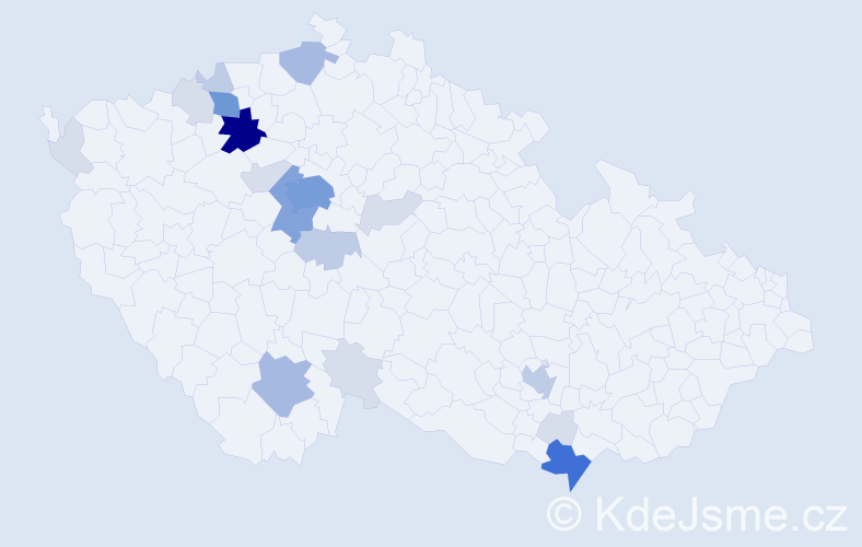 Příjmení: 'Sem', počet výskytů 67 v celé ČR