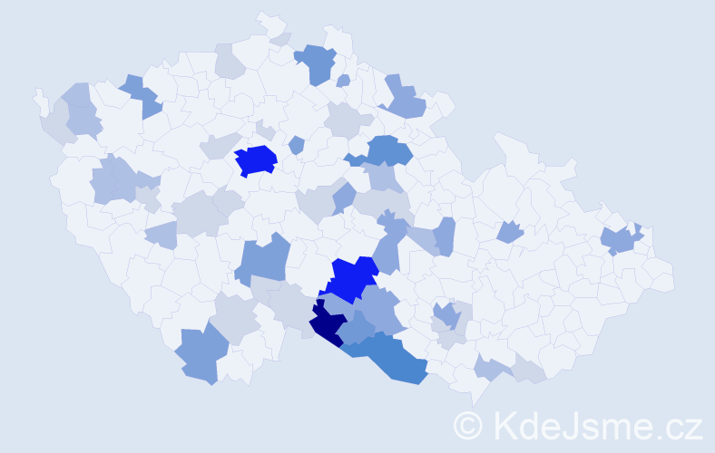 Příjmení: 'Valenová', počet výskytů 145 v celé ČR