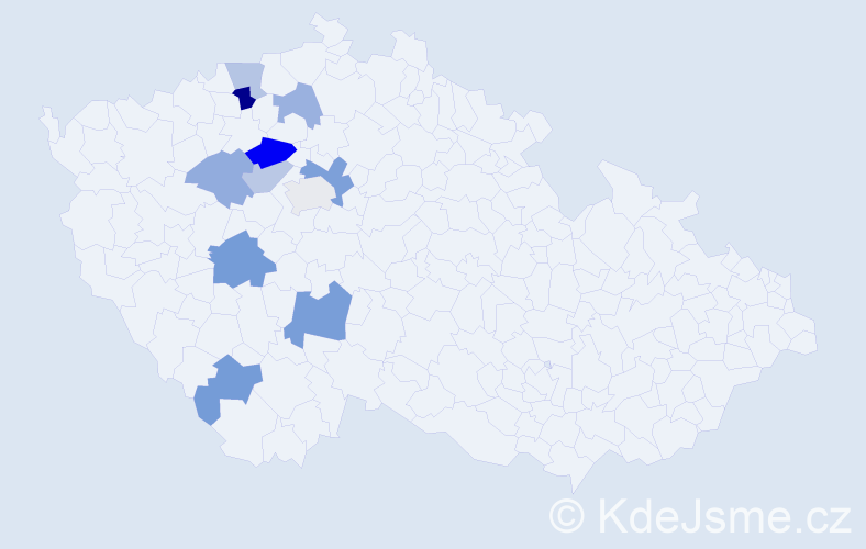 Příjmení: 'Muf', počet výskytů 17 v celé ČR