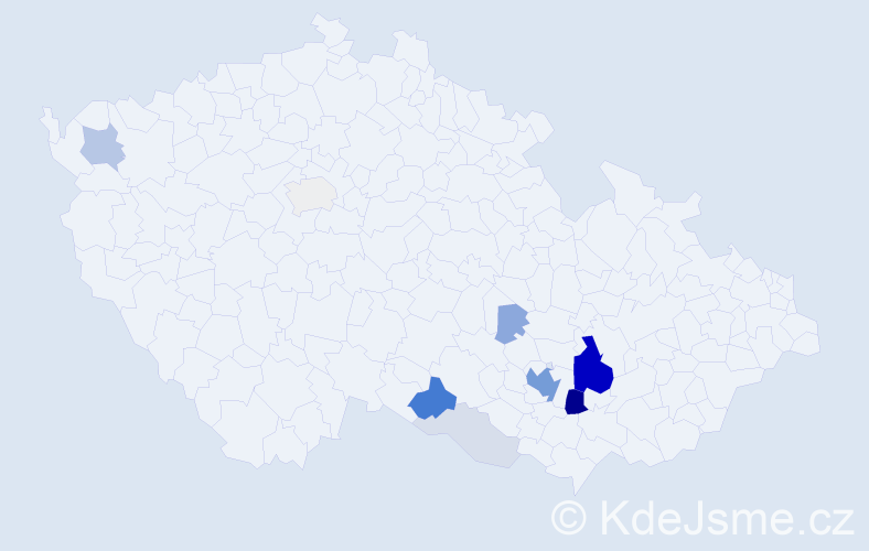 Příjmení: 'Kolejka', počet výskytů 41 v celé ČR