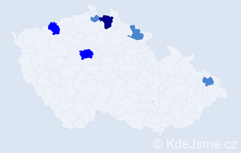 Příjmení: 'Prokopčák', počet výskytů 10 v celé ČR