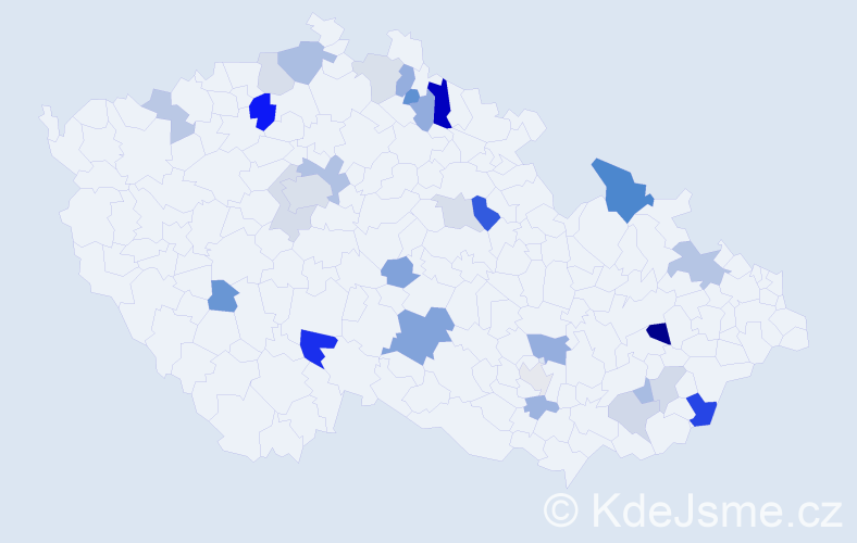 Příjmení: 'Buryánková', počet výskytů 57 v celé ČR