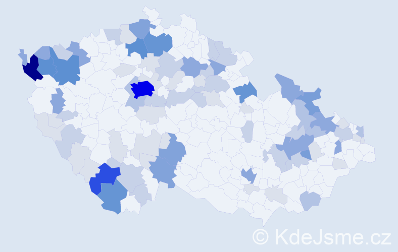Příjmení: 'Kubinec', počet výskytů 276 v celé ČR
