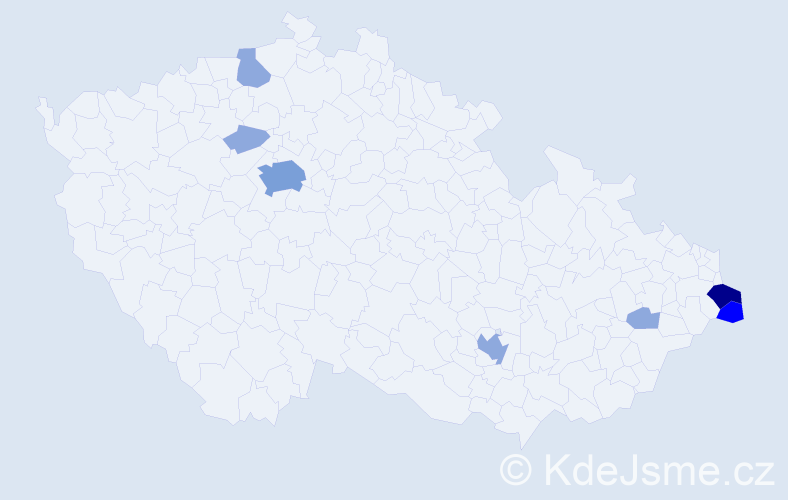 Příjmení: 'Hickel', počet výskytů 18 v celé ČR
