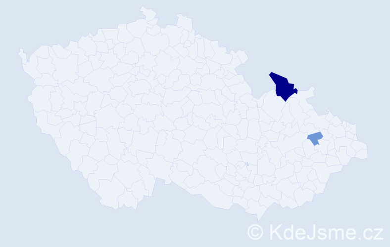 Příjmení: 'Kerbčár', počet výskytů 8 v celé ČR